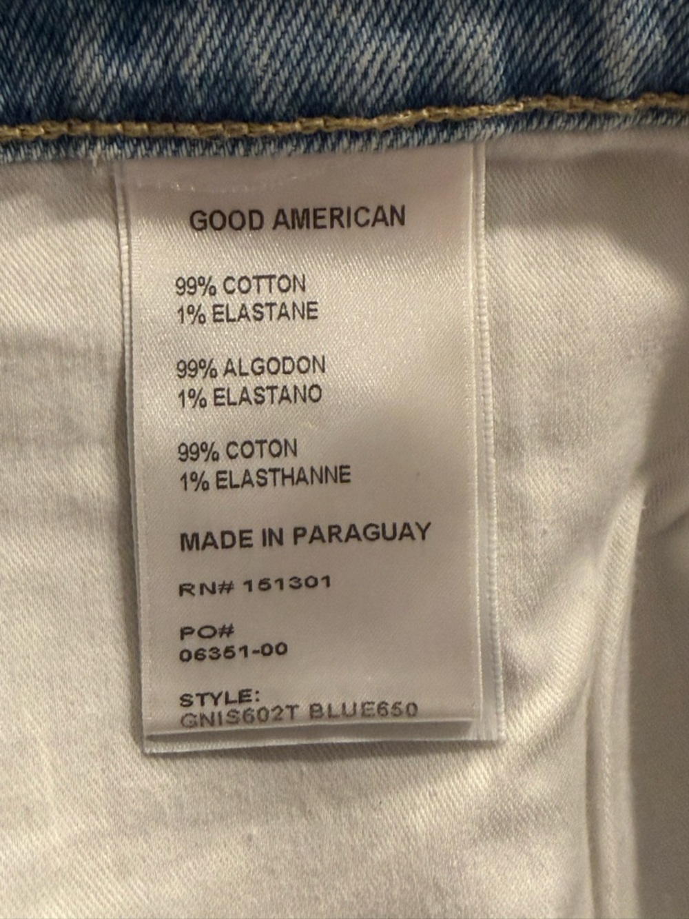 Good American Good 90s Short In Blue650 High Rise Cut Off Denim Shorts Size 10 - Picture 4 of 5